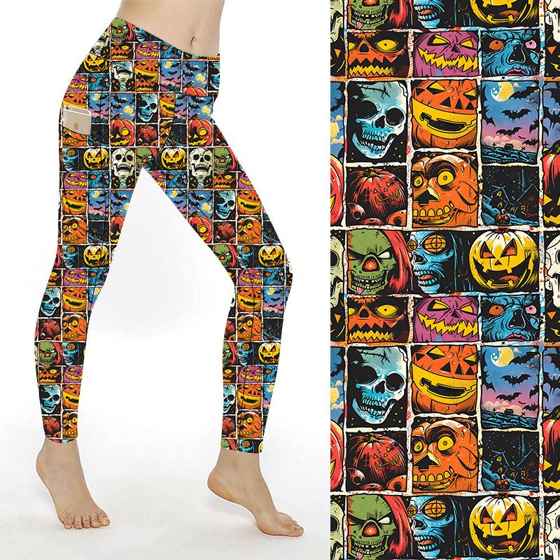 SCULPT Yoga Full Length Leggings - Spooky Comic