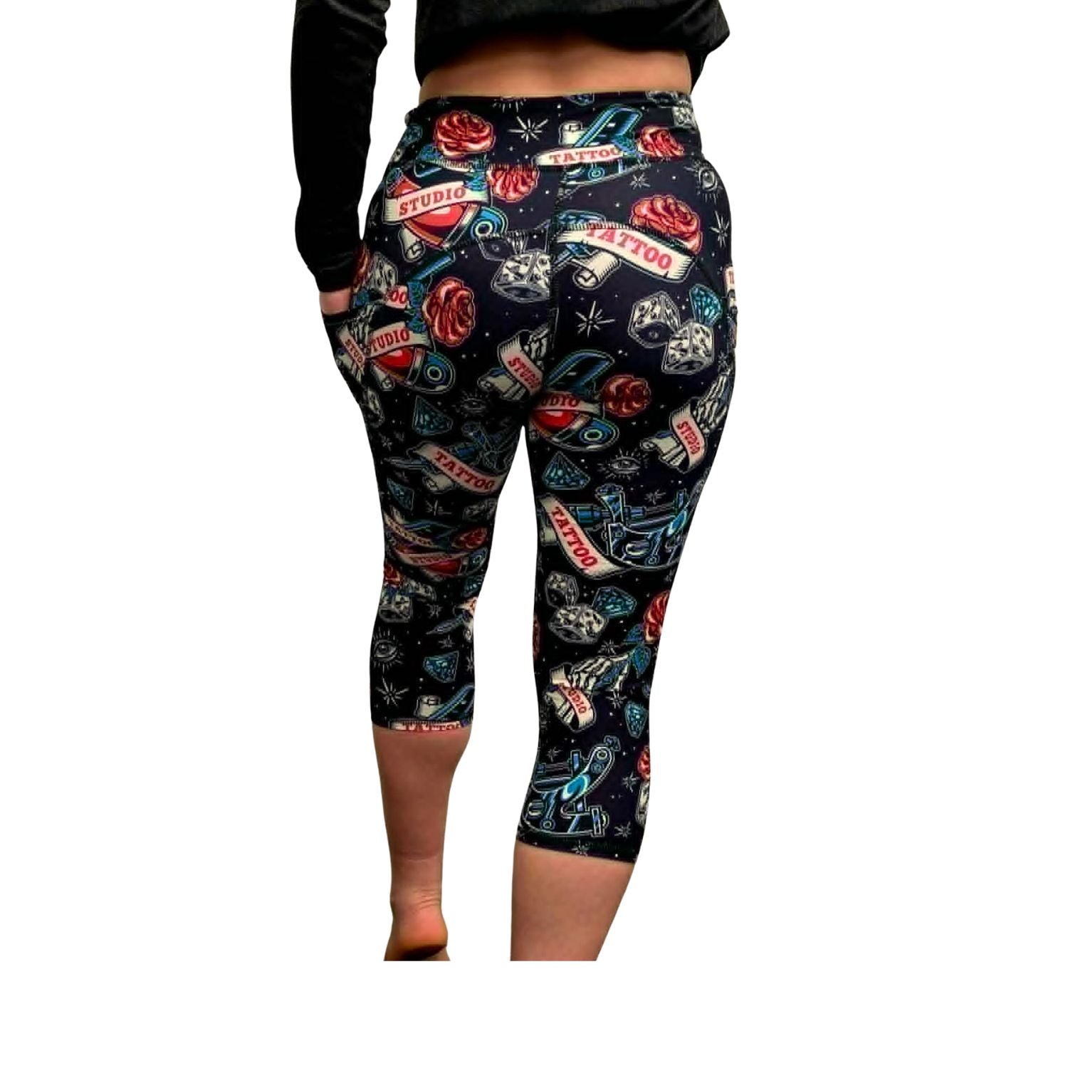 Funky Fit SCULPT Yoga Capri Leggings - Retro Ink