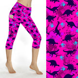 Funky Fit SCULPT Yoga Capri Leggings - Dino Delight