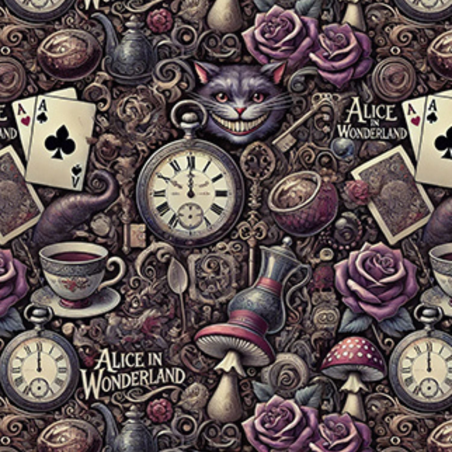 Funky Fit SCULPT Yoga Full Length Leggings - Wonderland Dark Alice