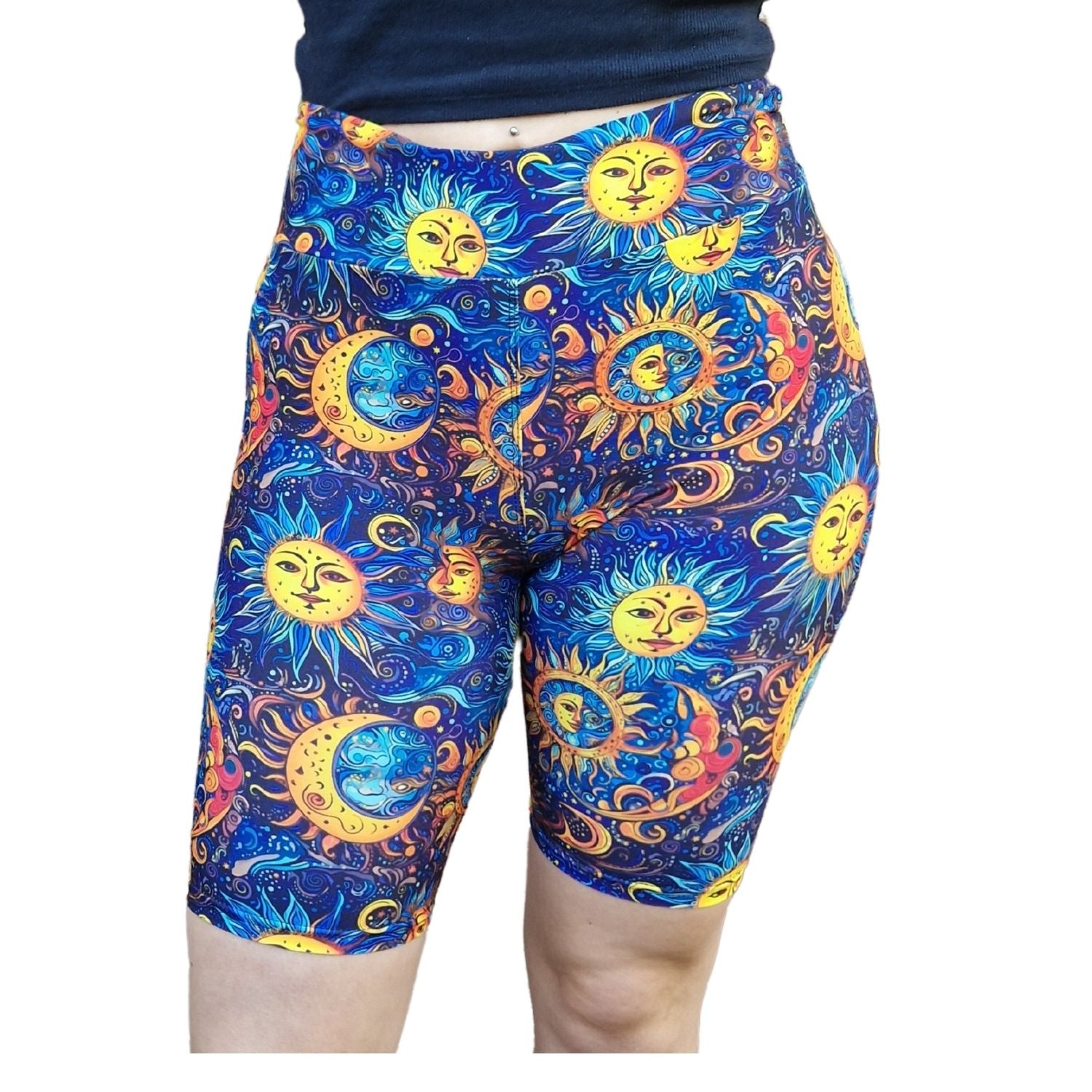 Funky Fit 24/7 Biker Shorts - Zodiac Moon Sun
