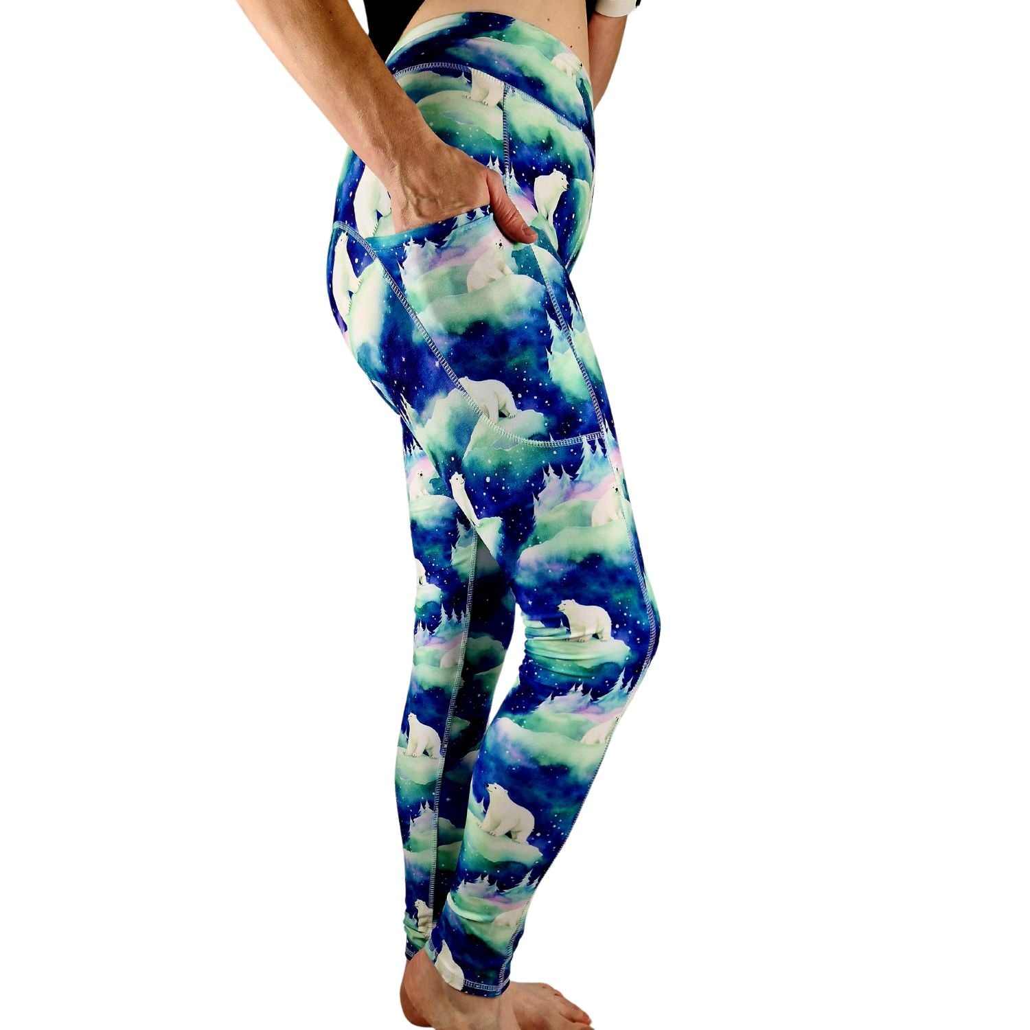 Funky Fit SCULPT Yoga Leggings - Aurora Polar Bears