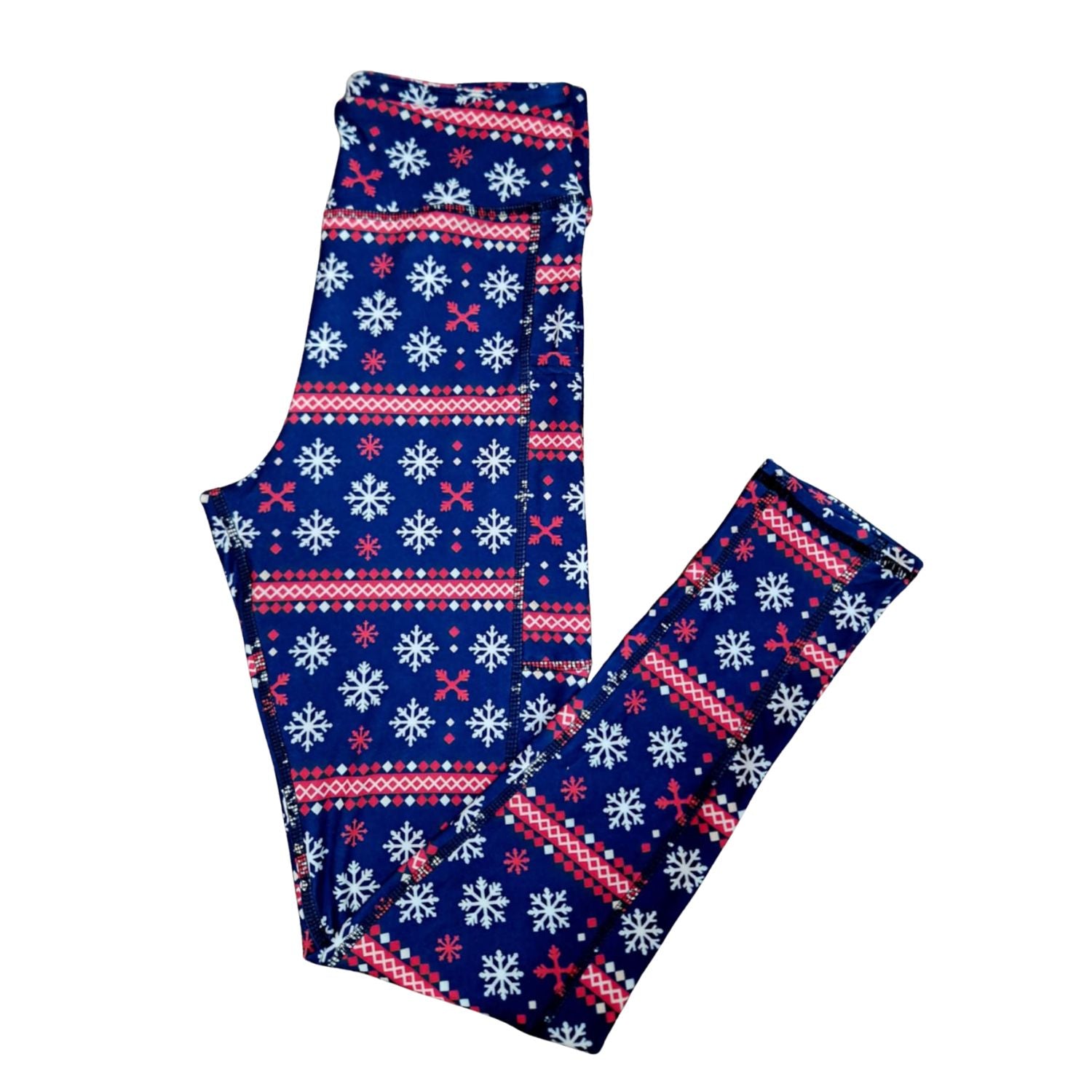 Funky Fit Nordic Night – (Navy, red & white Fair Isle snowflake knit style)