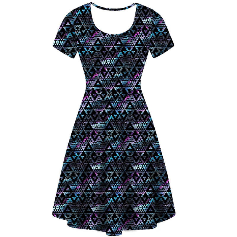 Funky Fit Geo Harmony Vintage Skater Dress