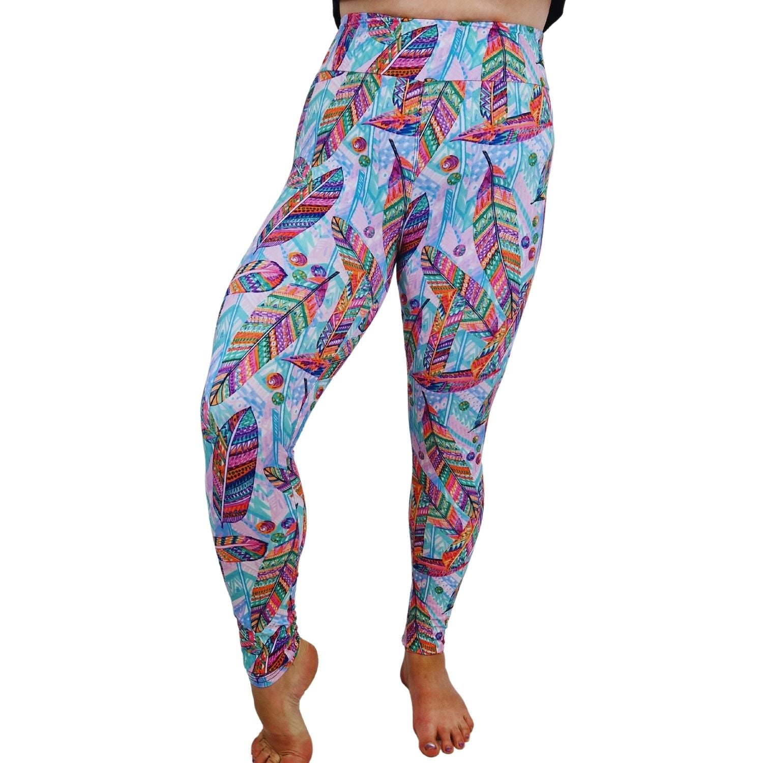 Funky Fit 24/7 Leggings – Tribal Feathers