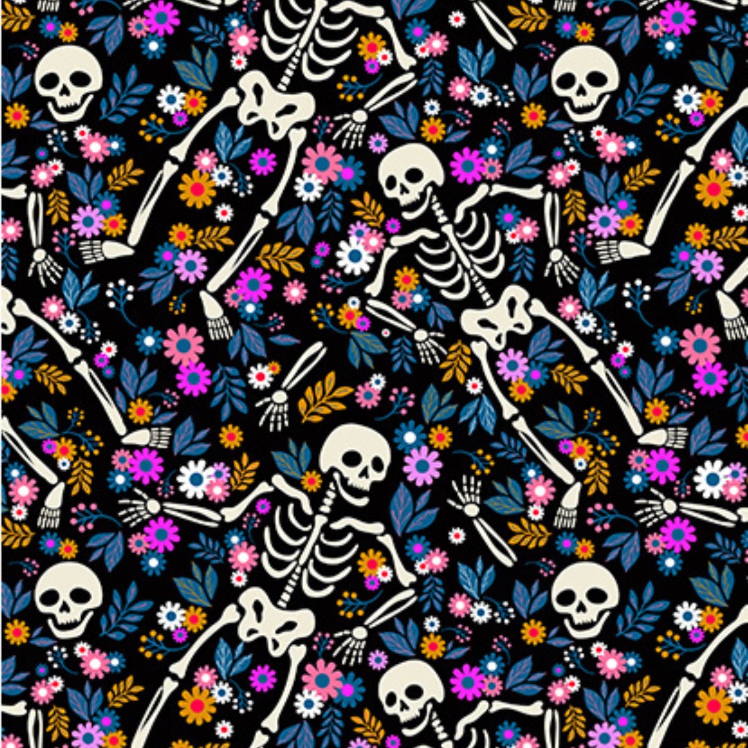 Funky Fit Sculpt Yoga Biker Shorts - Flowers & Skeletons