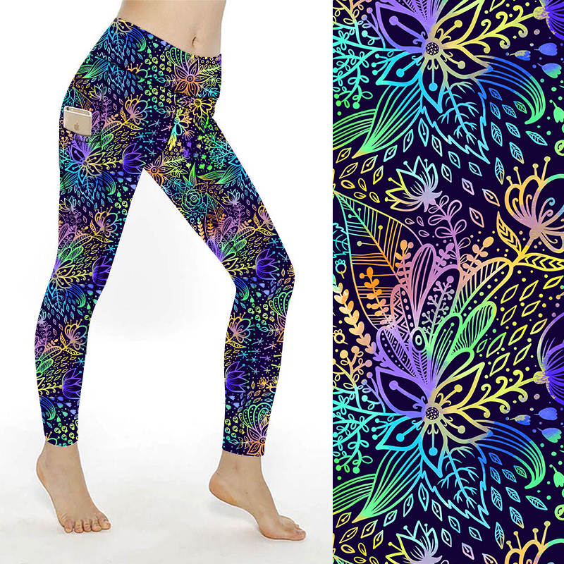 Funky Fit SCULPT Yoga Leggings- Botanical Fusion