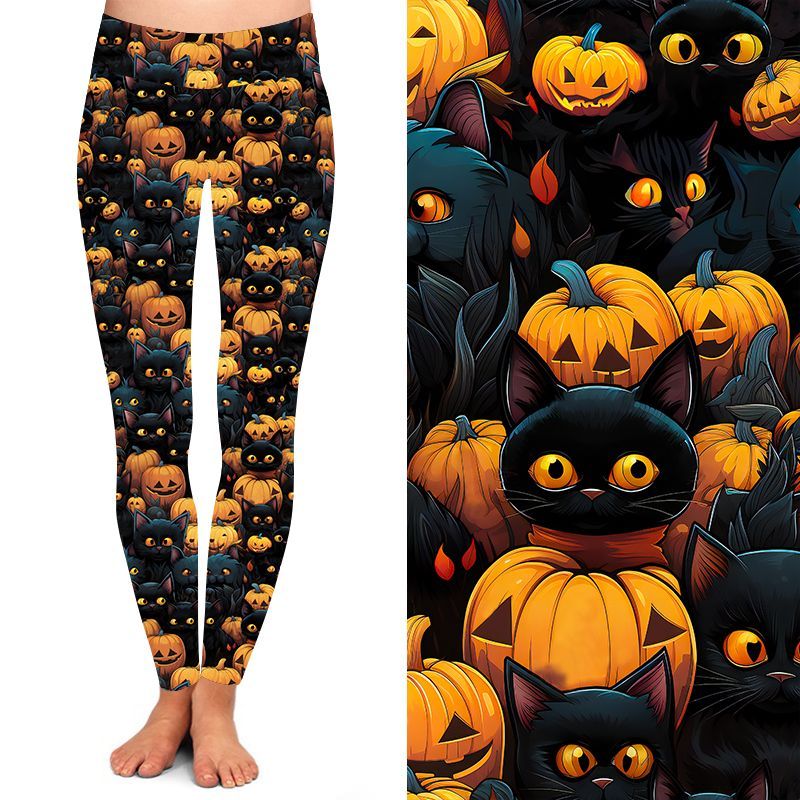 Funky Fit 24/7 Leggings – Pumpkin Cats