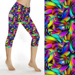 Funky Fit SCULPT Yoga Capri Leggings - Kaleidoscope Flutters