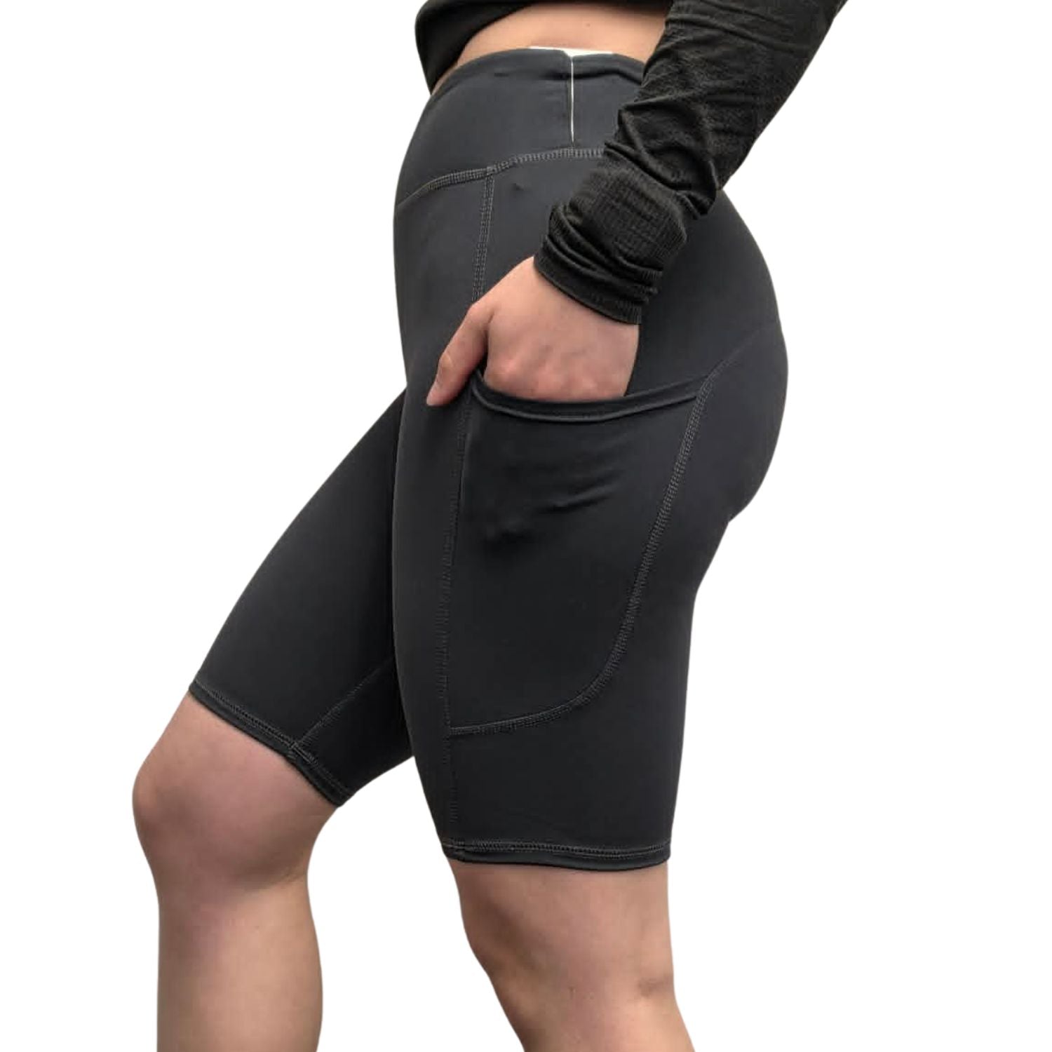 Funky Fit Sculpt Yoga Biker Shorts - Charcoal Grey