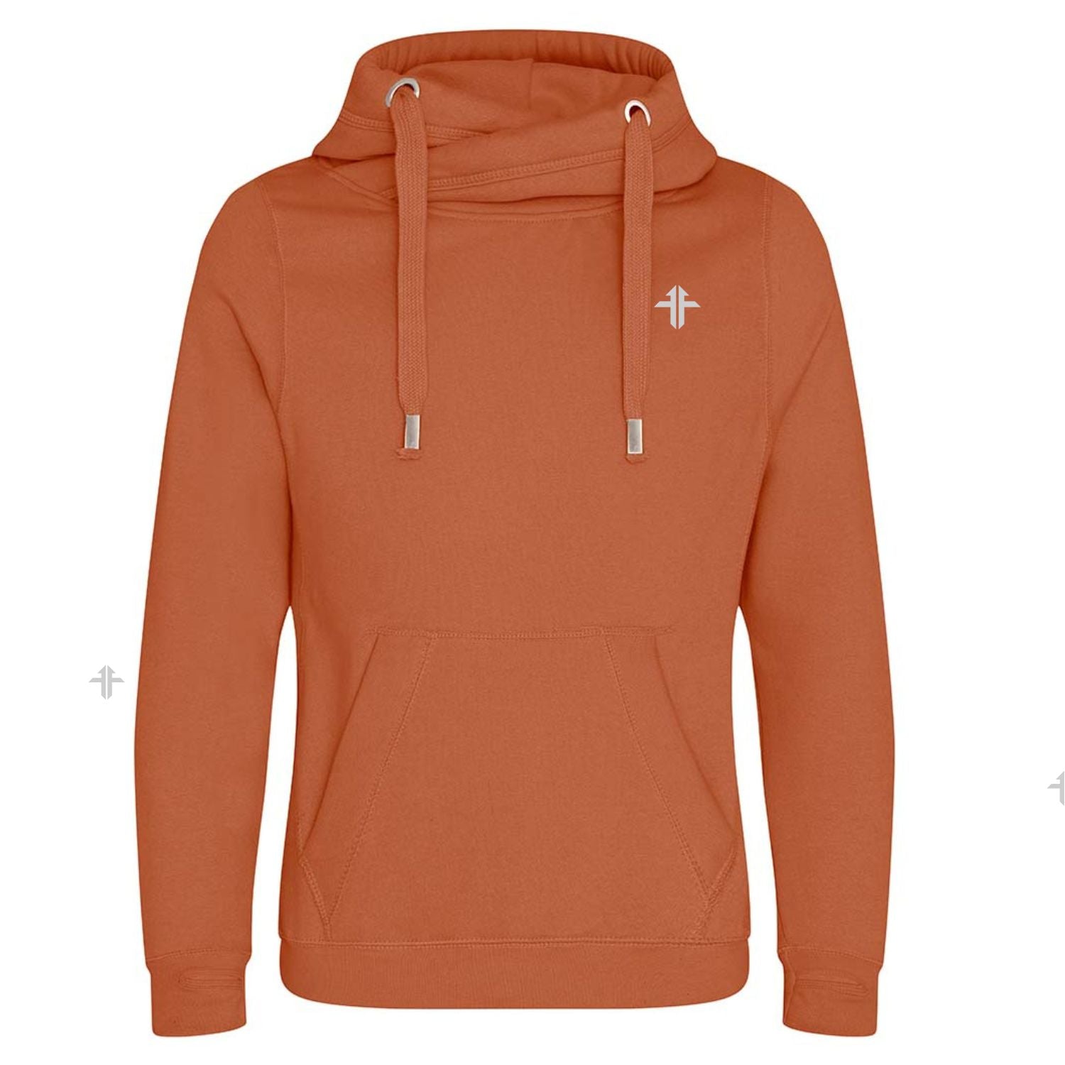 Cross-Neck Hoodie - Ginger Biscuit