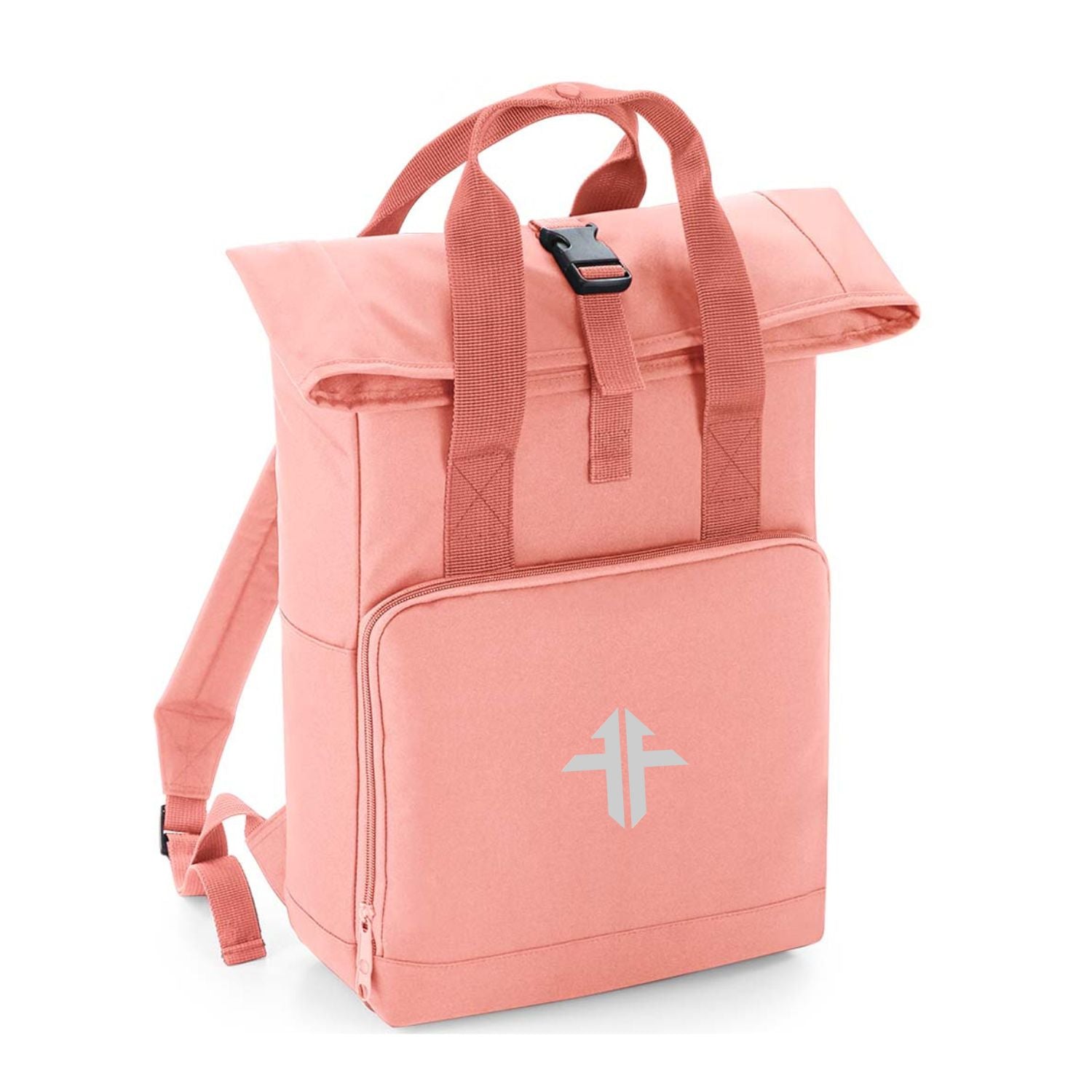 Twin Handle Roll-Top Backpack - Pink