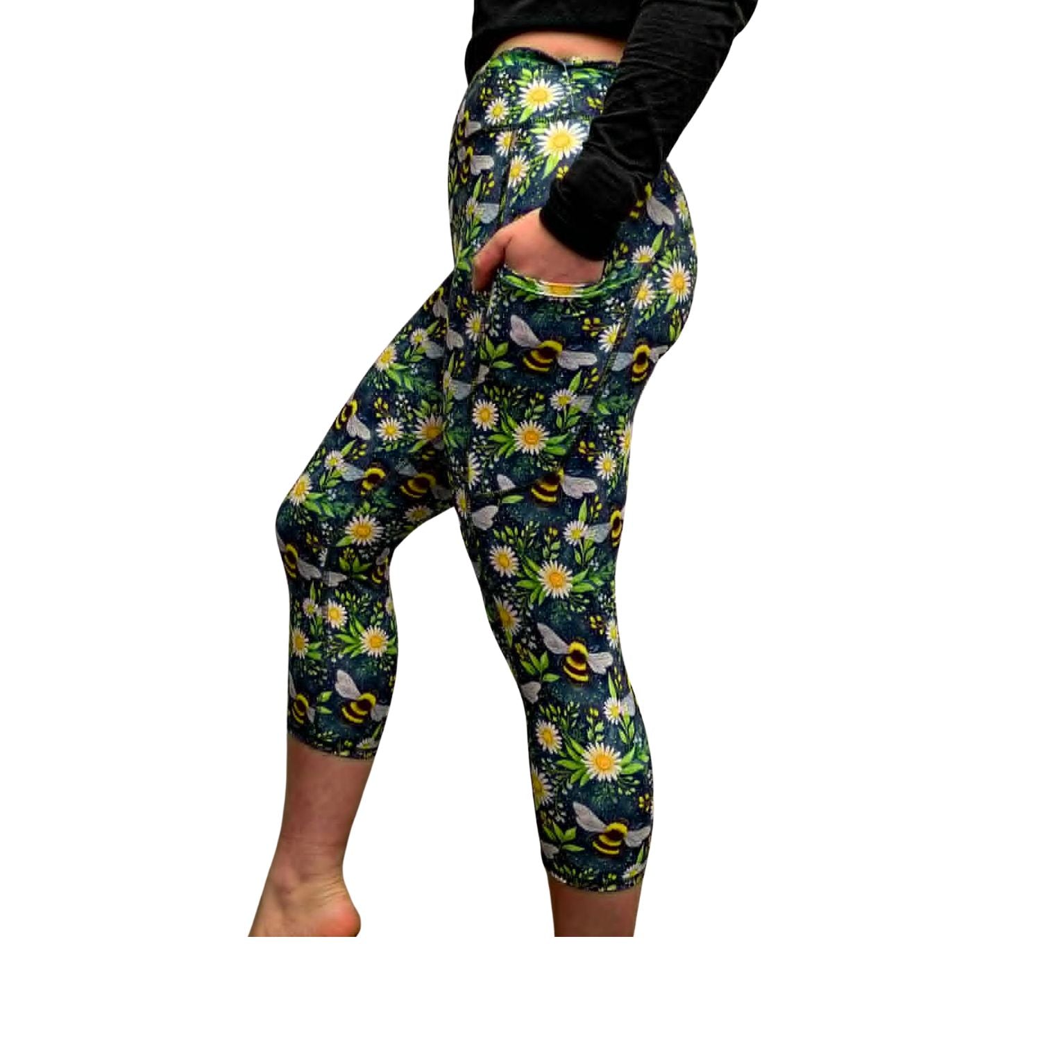 Funky Fit SCULPT Yoga Capri Leggings - Bumblebee