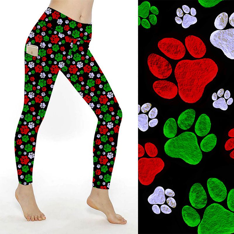 Funky Fit SCULPT Yoga Leggings - Festive Paws