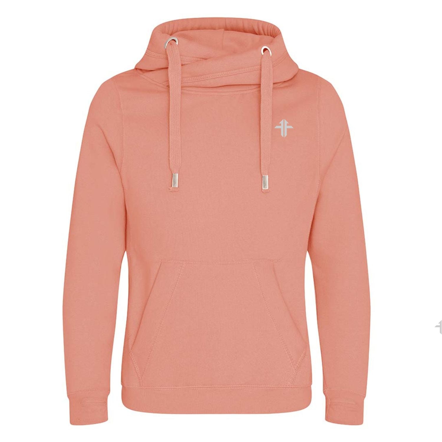 Cross-Neck Hoodie - Dusty Pink