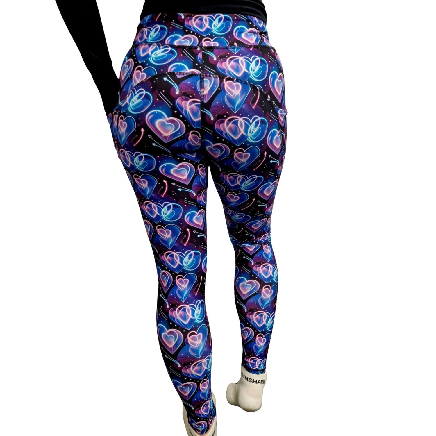 SCULPT Yoga Full Length Leggings - Valentines Neon Hearts