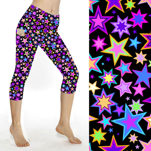 SCULPT Yoga Capri Leggings - Star Struck