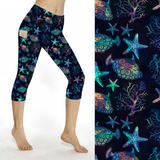 SCULPT Yoga Capri Leggings - Underwater Enchantment