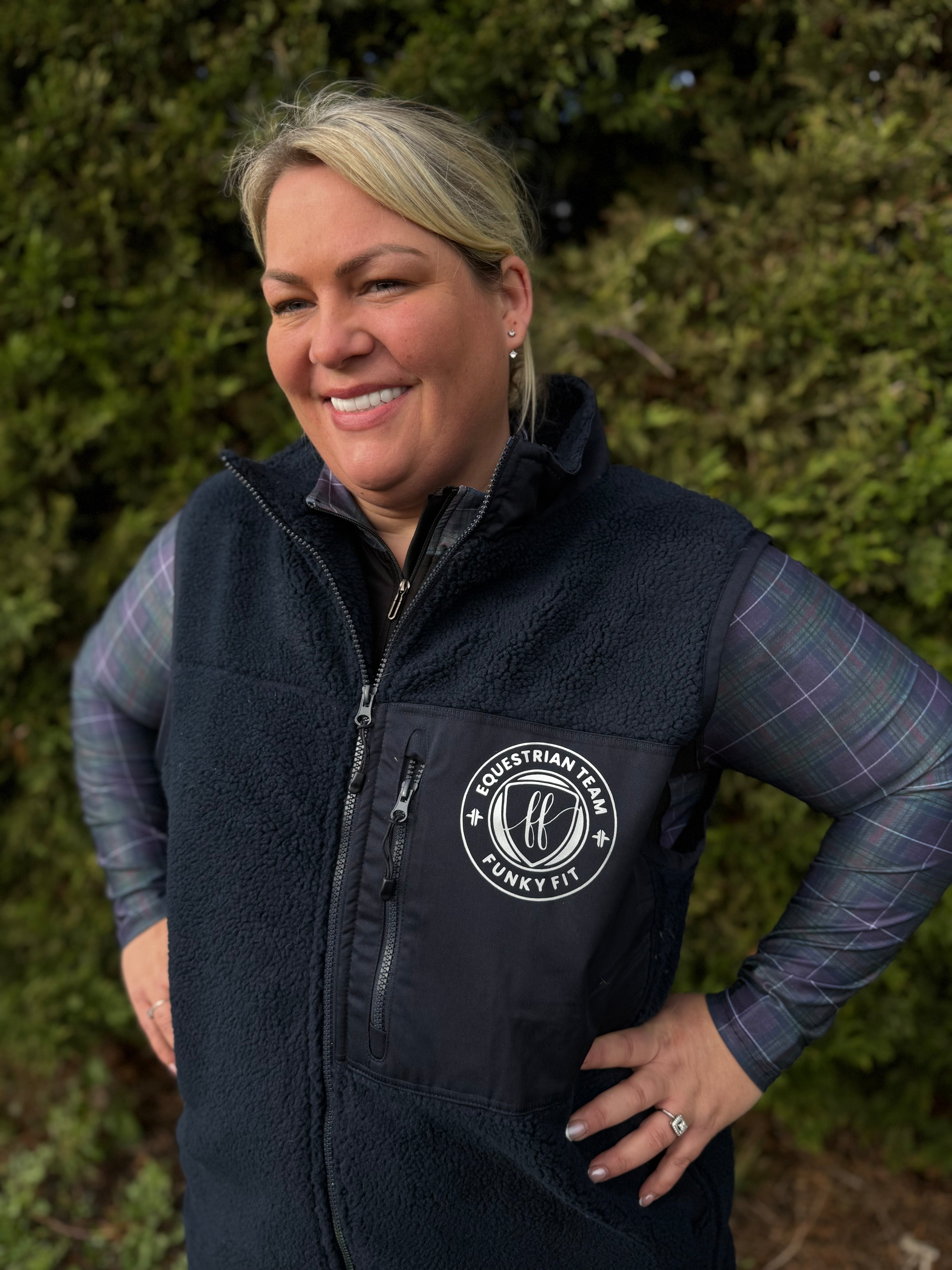 Funky Fit Heritage Fleece Gilet Navy Blue Equestrian