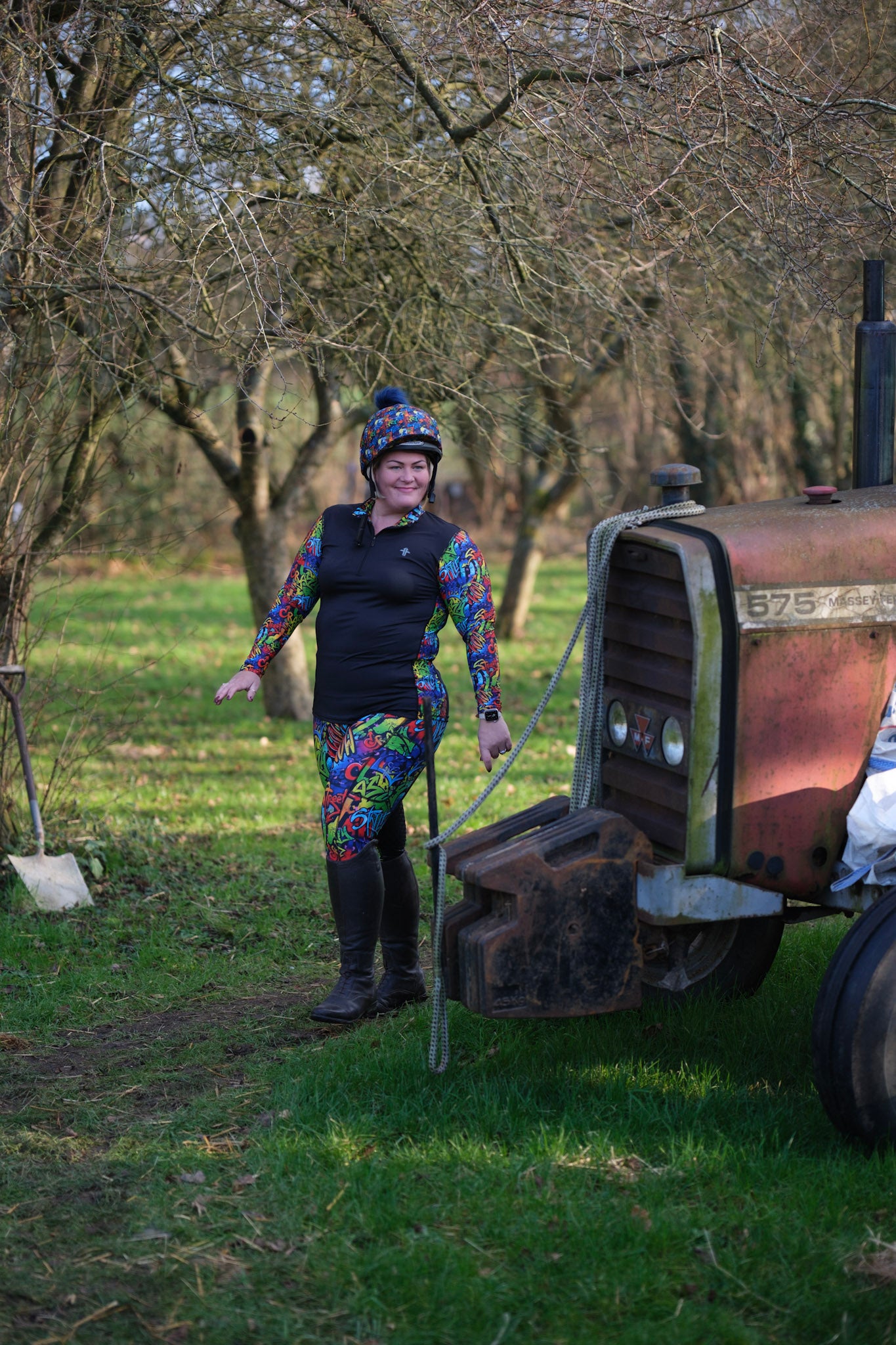 Funky Fit Graffiti Base Layers- Equestrian