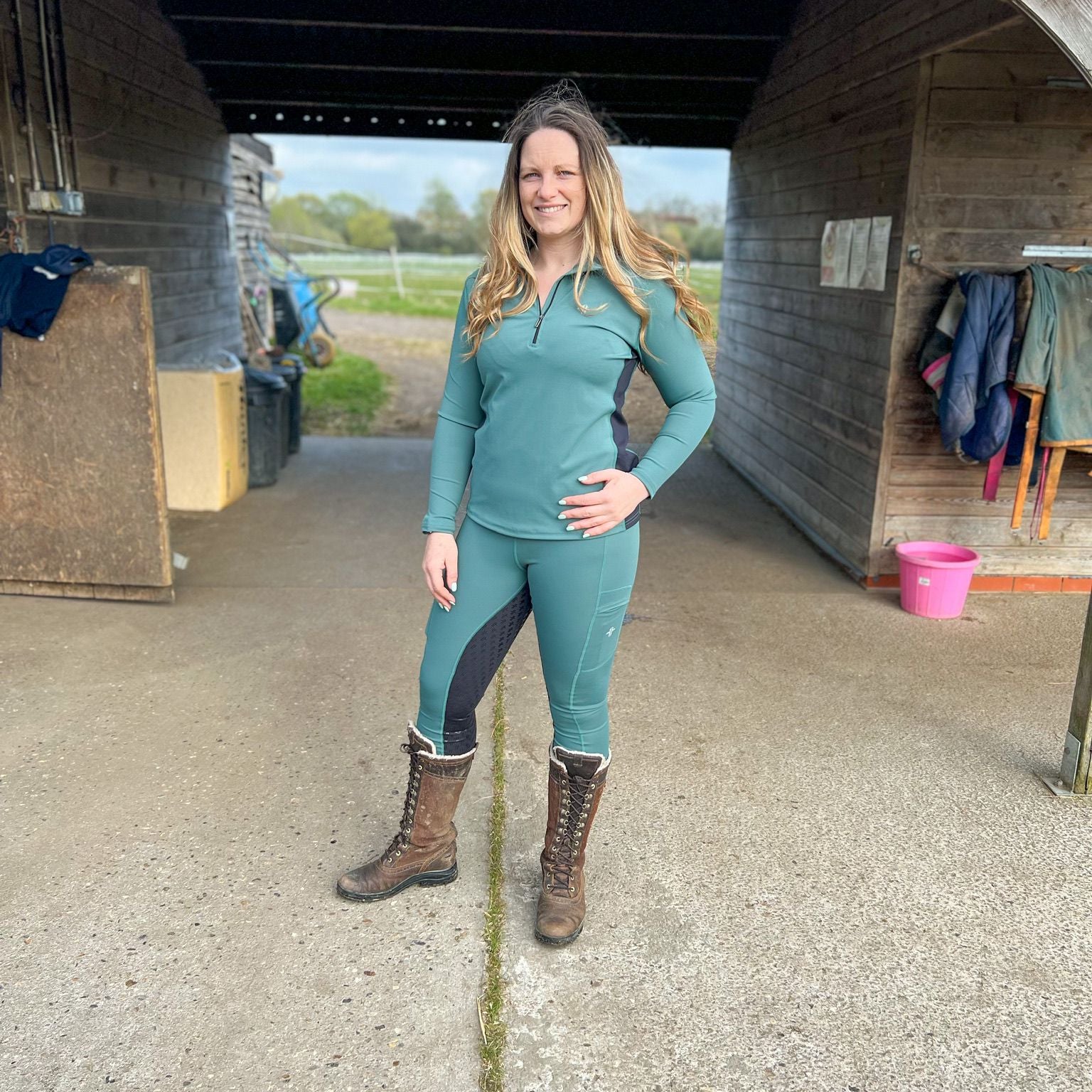 Funky Fit Performance Pull On Breech - Sage & Black
