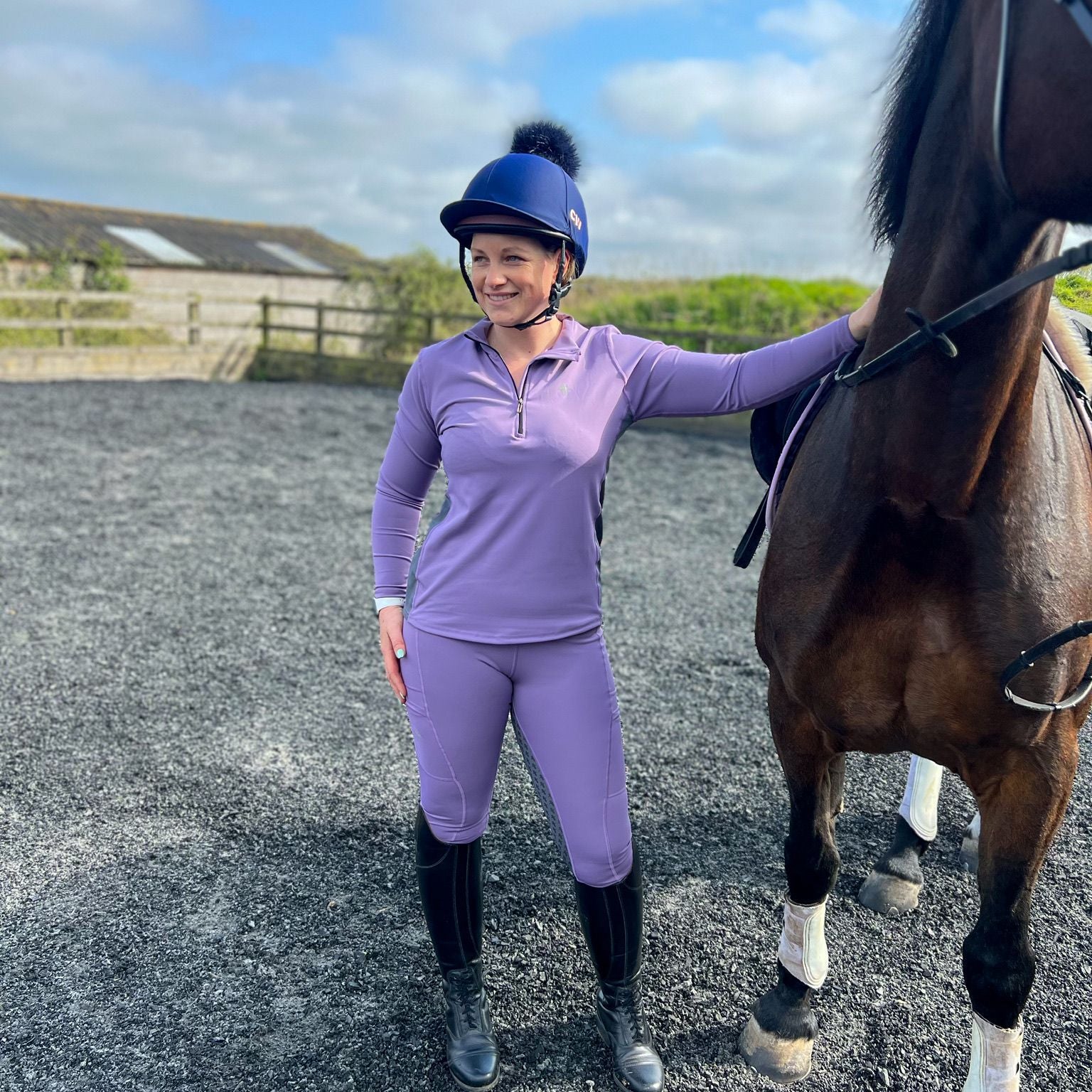Funky Fit Performance Pull On Breech - Lilac & Grey