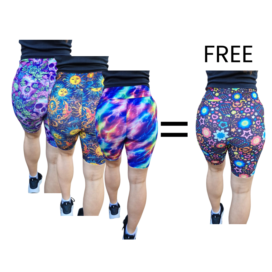 Buy 3 biker shorts get 1 free