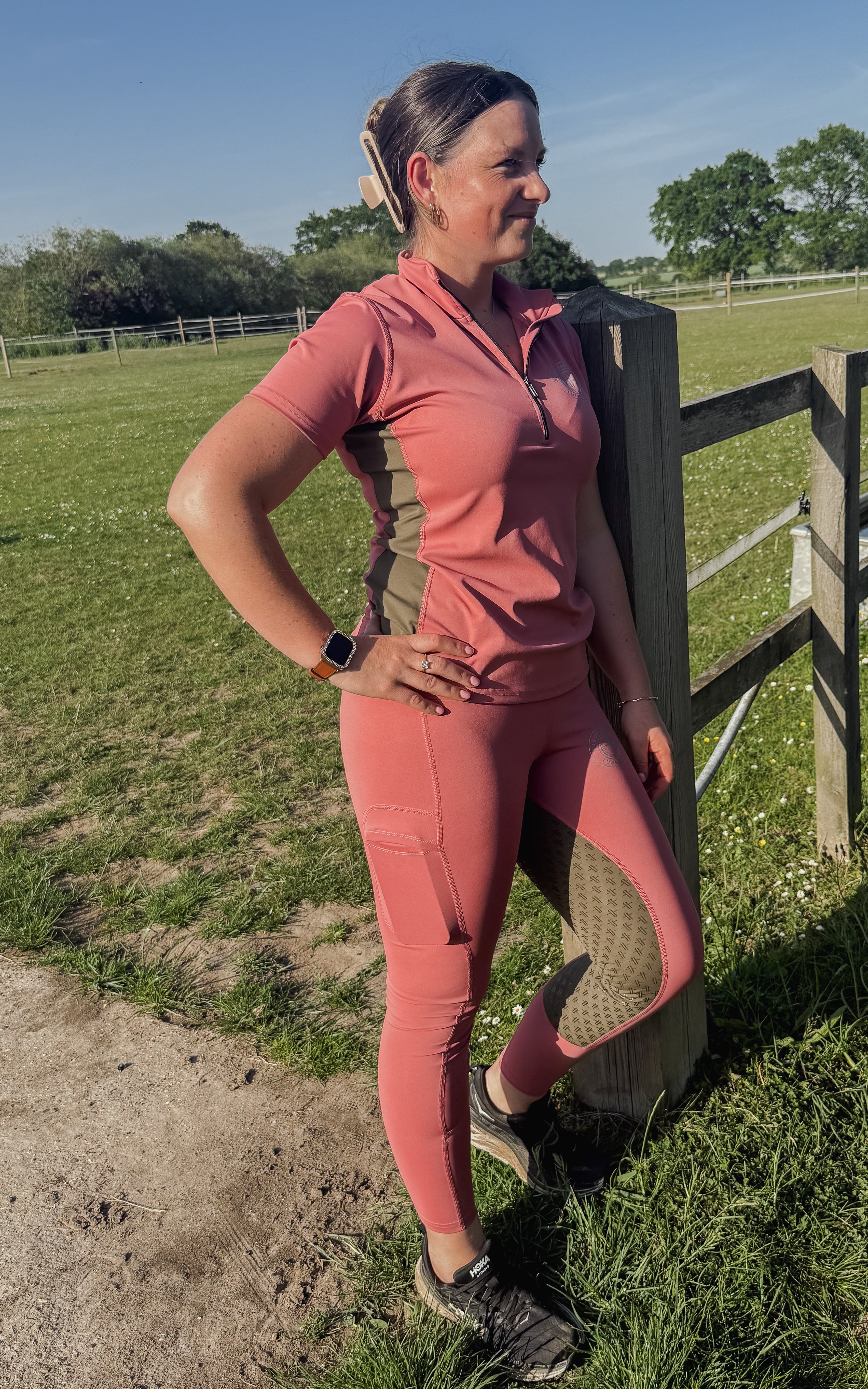 Funky Fit Team Short Sleeved Base Layer - Rose & Olive