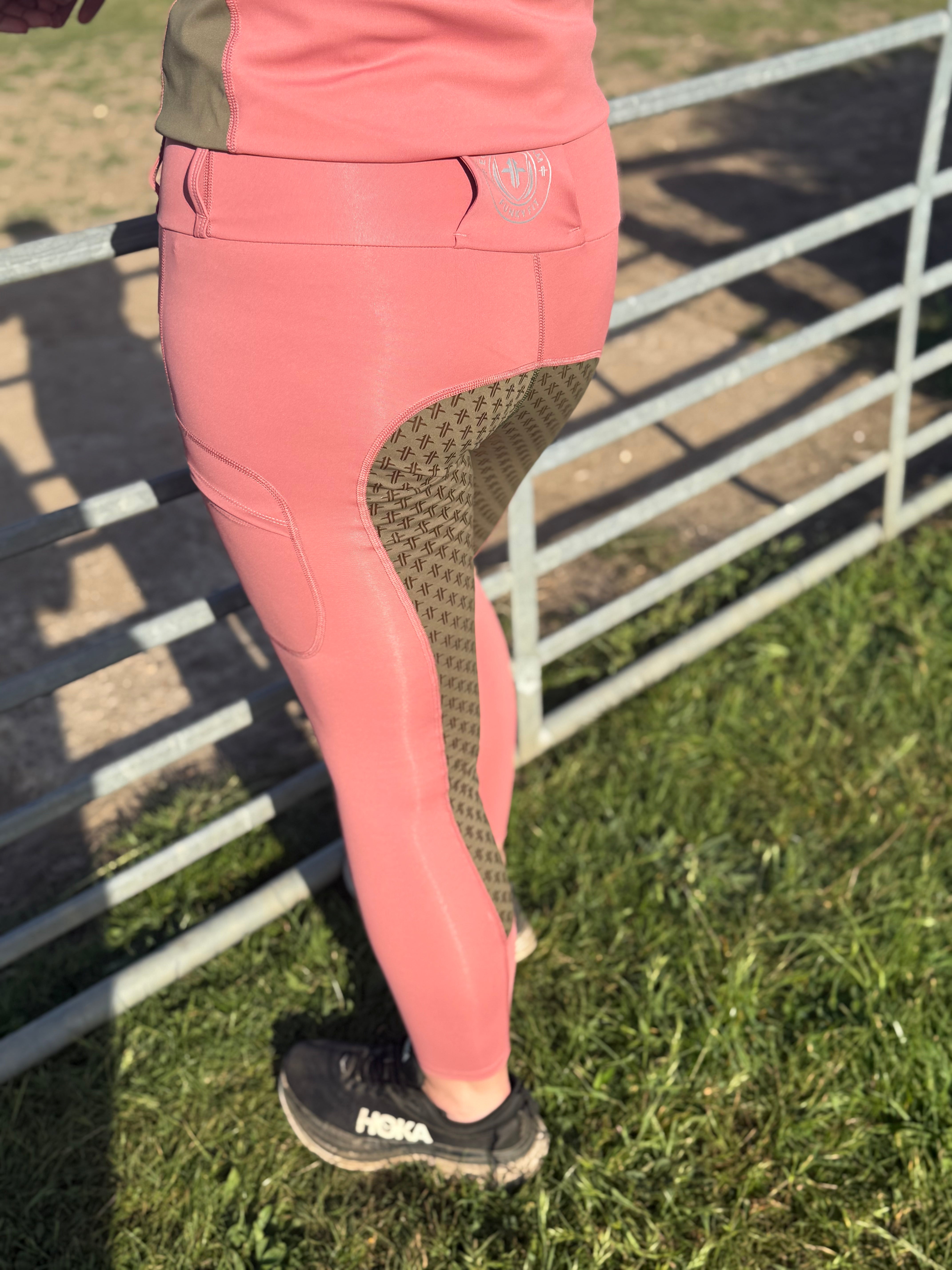 Funky Fit Team Performance Pull On Breech - Rose & Olive