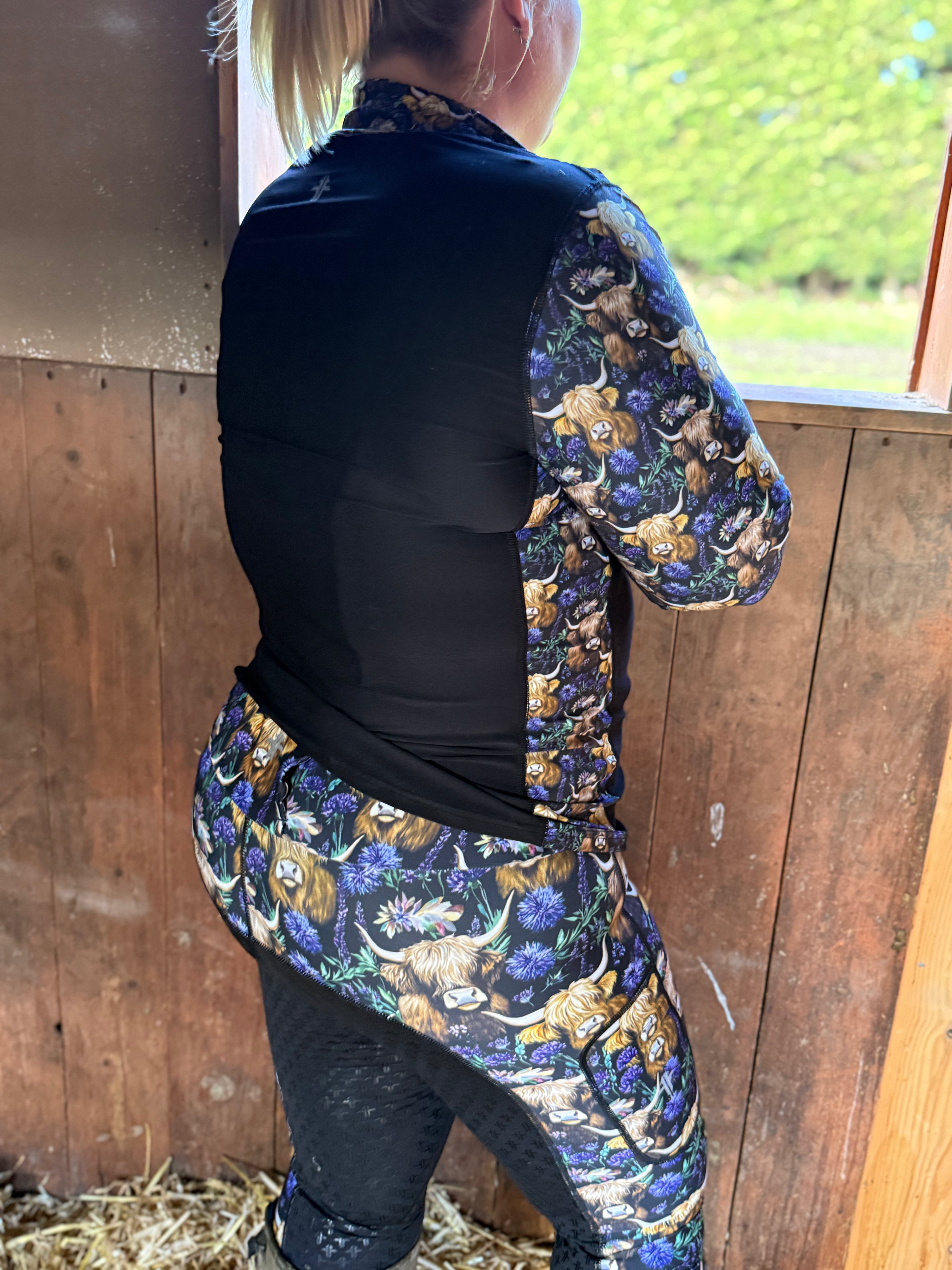 Funky Fit Spring Highland Cow Jodhpurs Equestrian