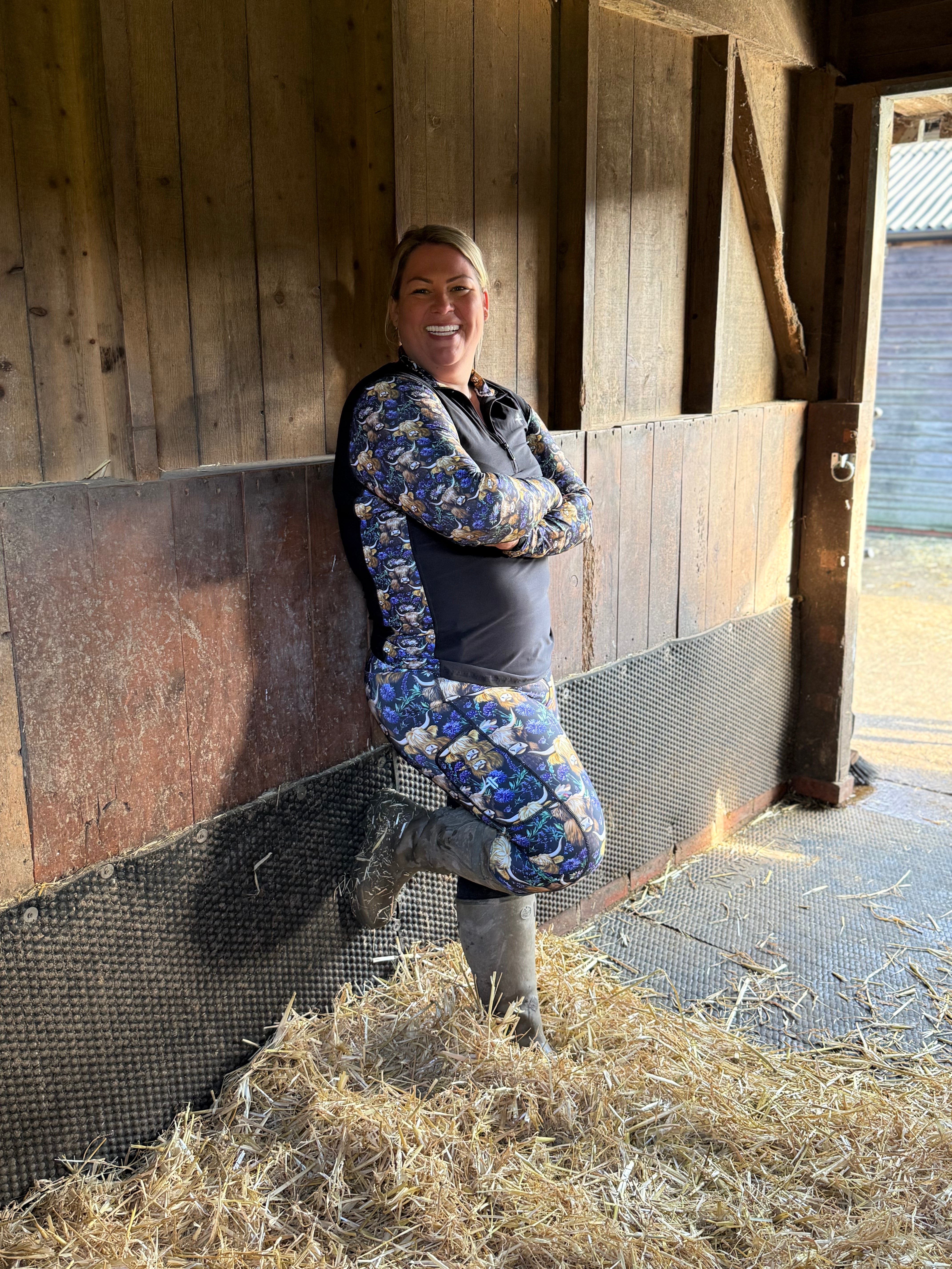 Funky Fit Spring Highland Cow Base Layers Equestrian