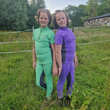 Kids Team Short Sleeved Base Layer - Melon Sorbet & Grey
