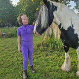 Kids Team Short Sleeved Base Layer - Grape Soda & Grey
