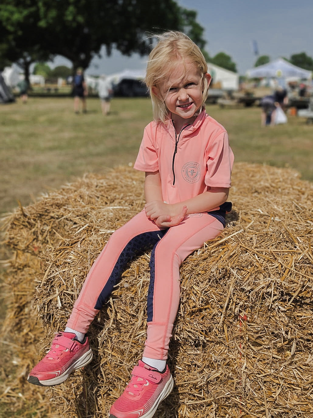Funky Fit Kids Team Short Sleeved Base Layer - Blush Pink & Navy