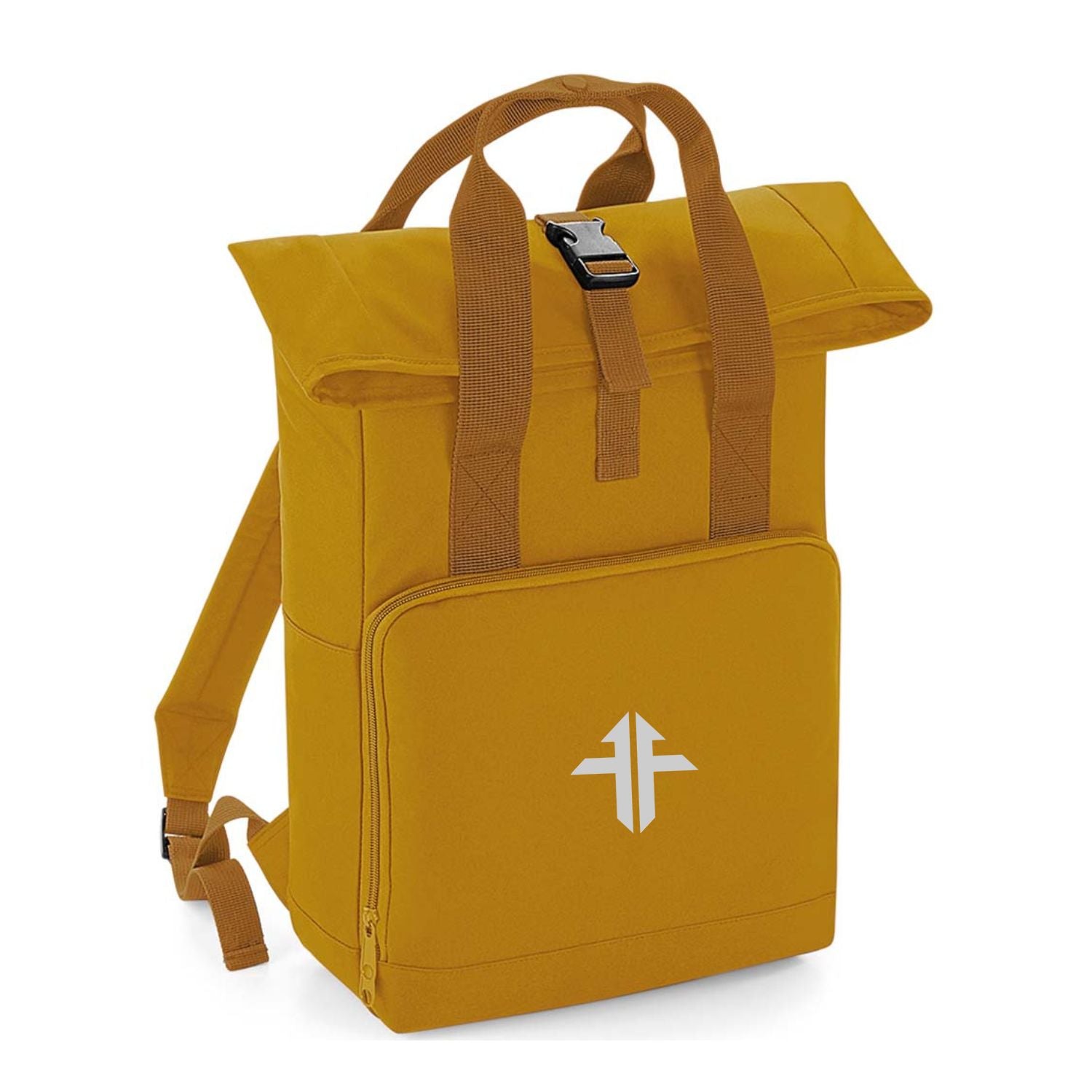 Twin Handle Roll-Top Backpack - Mustard Yellow