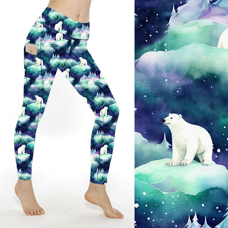 SCULPT Yoga Leggings - Aurora Polar Bears