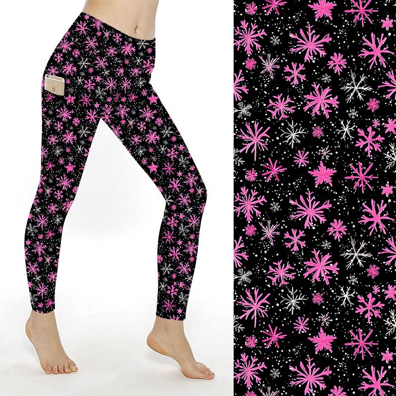 Funky Fit Sugarplum Sparkle – (Black background with pink and silver snowflakes)