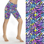 Funky Fit Sculpt Yoga Biker Shorts - Big Cats