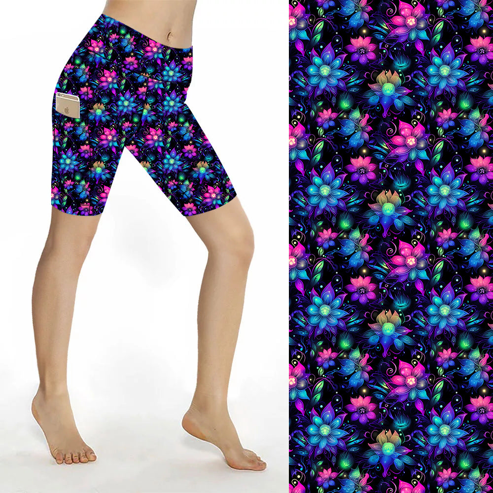 Funky Fit Sculpt Yoga Biker Shorts - Luminescent Floral