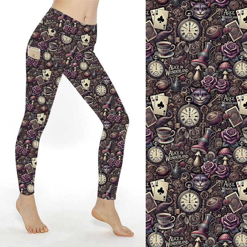 Funky Fit SCULPT Yoga Full Length Leggings - Wonderland Dark Alice