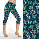 Funky Fit SCULPT Yoga Capri Leggings - Island of Skulls