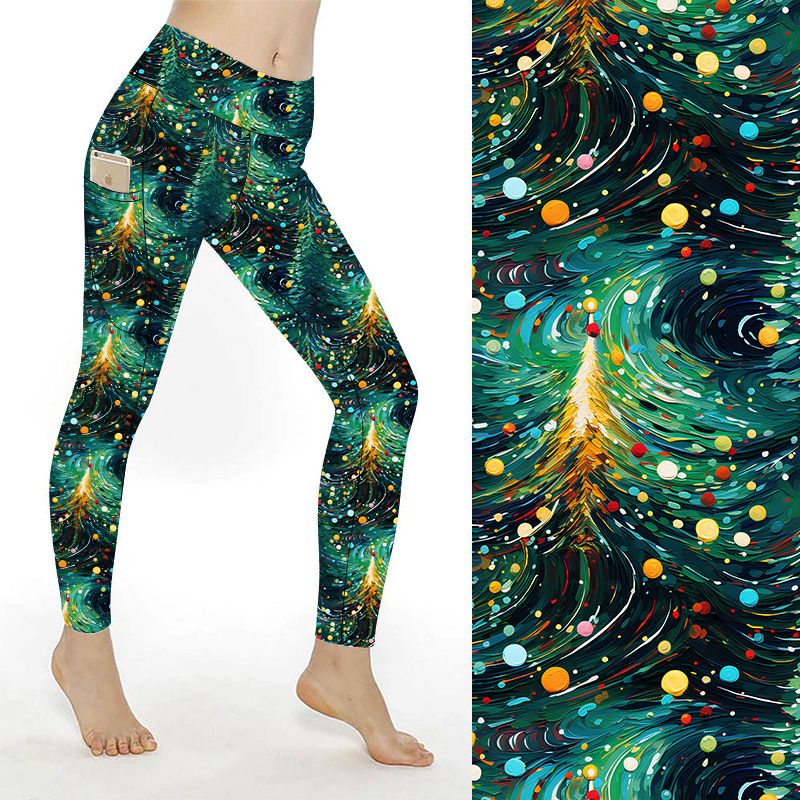 Funky Fit SCULPT Yoga Leggings - Paint Me A Christmas