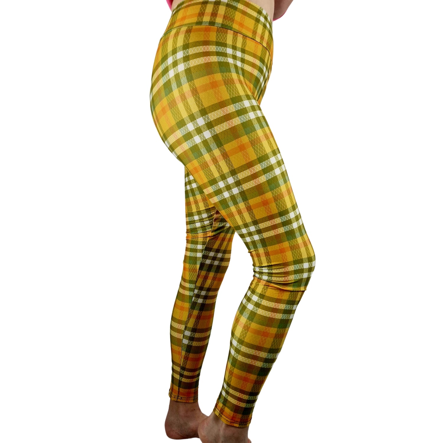 Funky Fit 24/7 Full Length Leggings–  Tartan of Fall Pattern