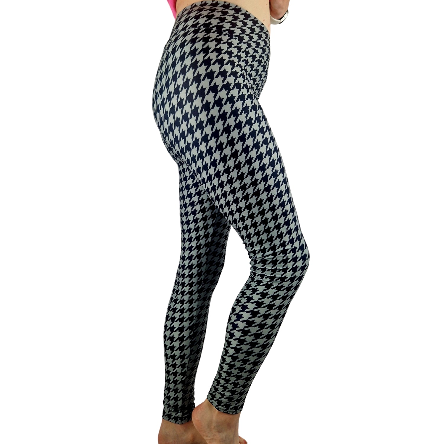Funky Fit 24/7 Full Length Leggings –  Mono Houndstooth Pattern