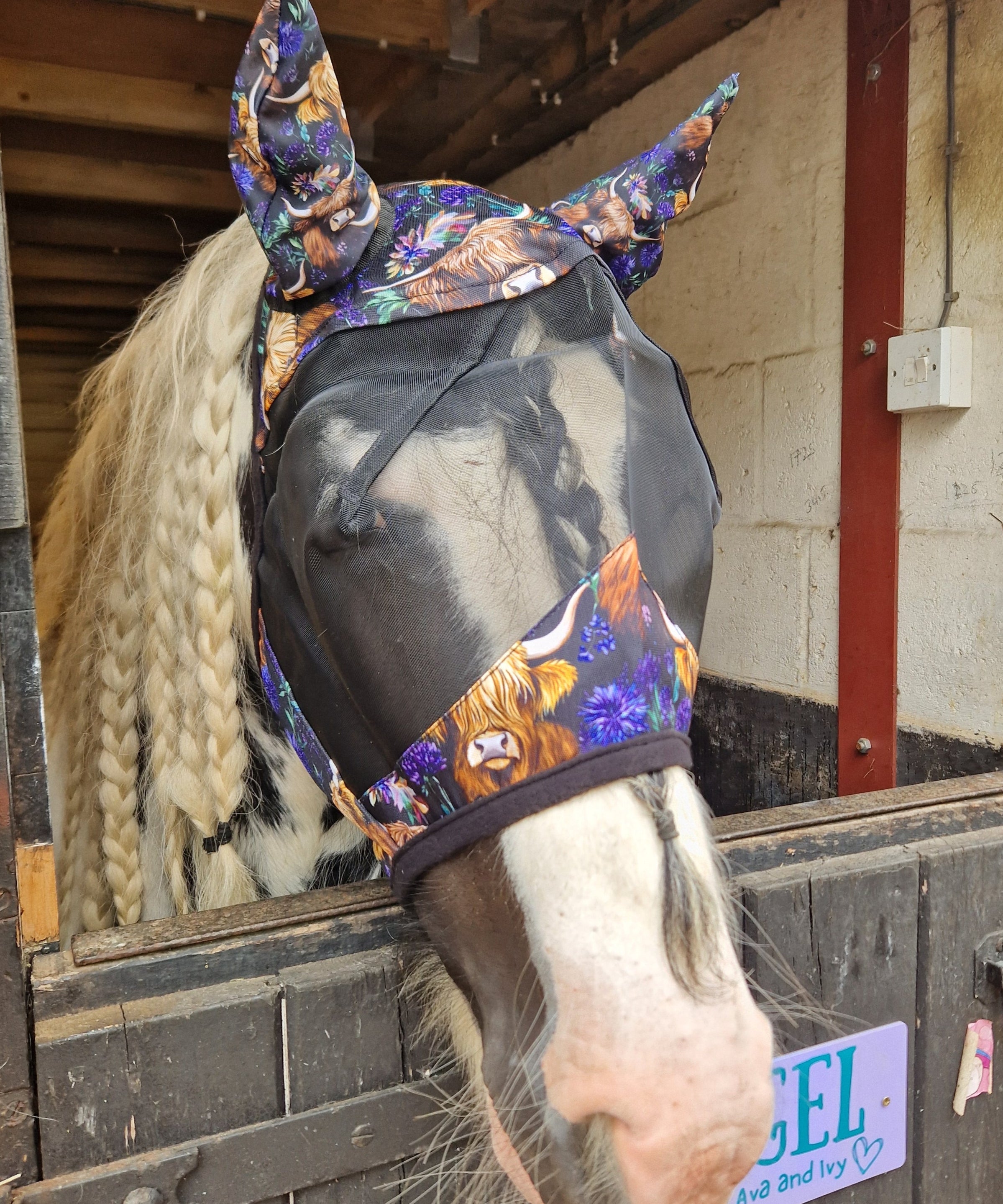 Funky Fit Spring Highland Cows Fly Masks
