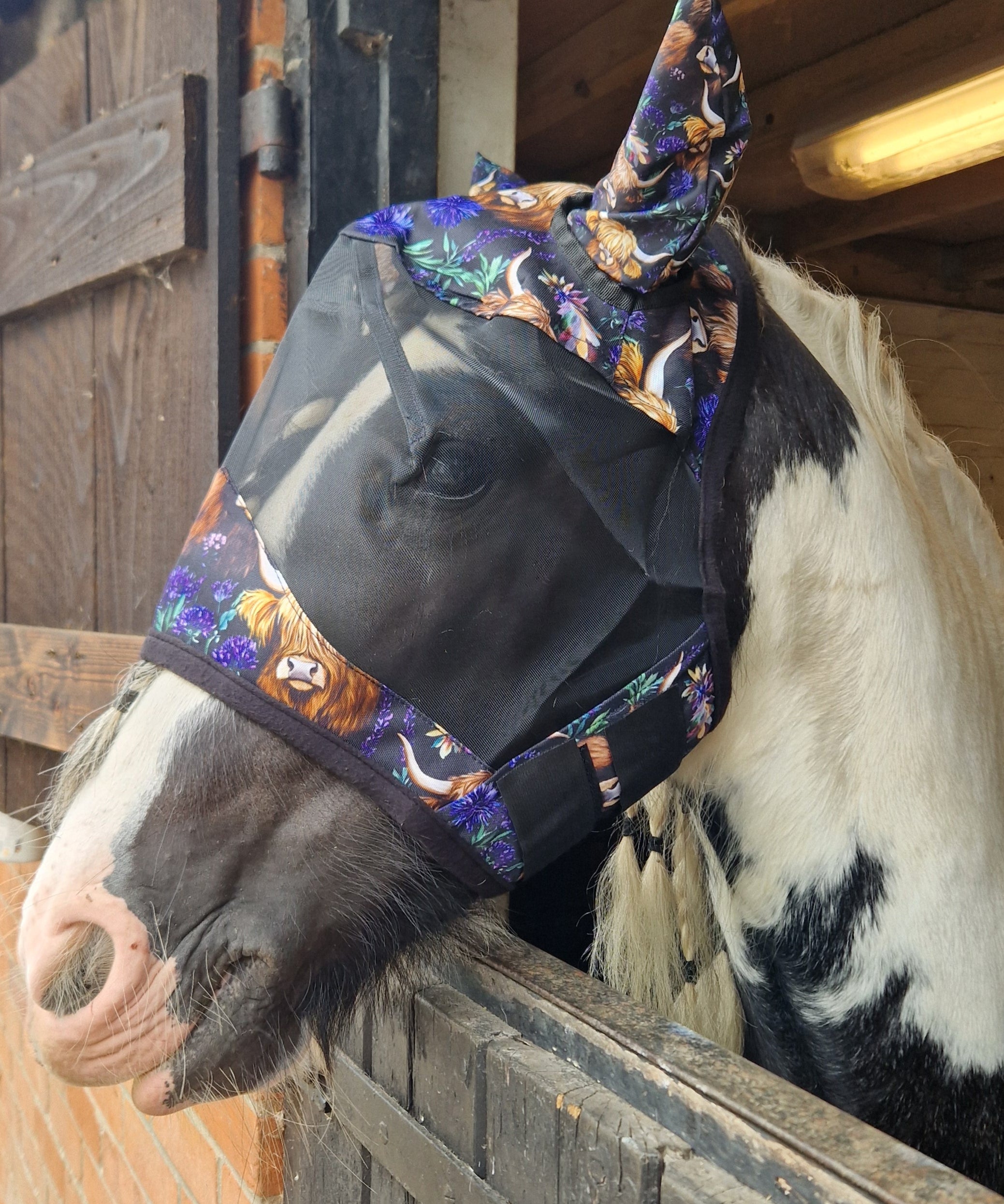 Funky Fit Spring Highland Cows Fly Masks