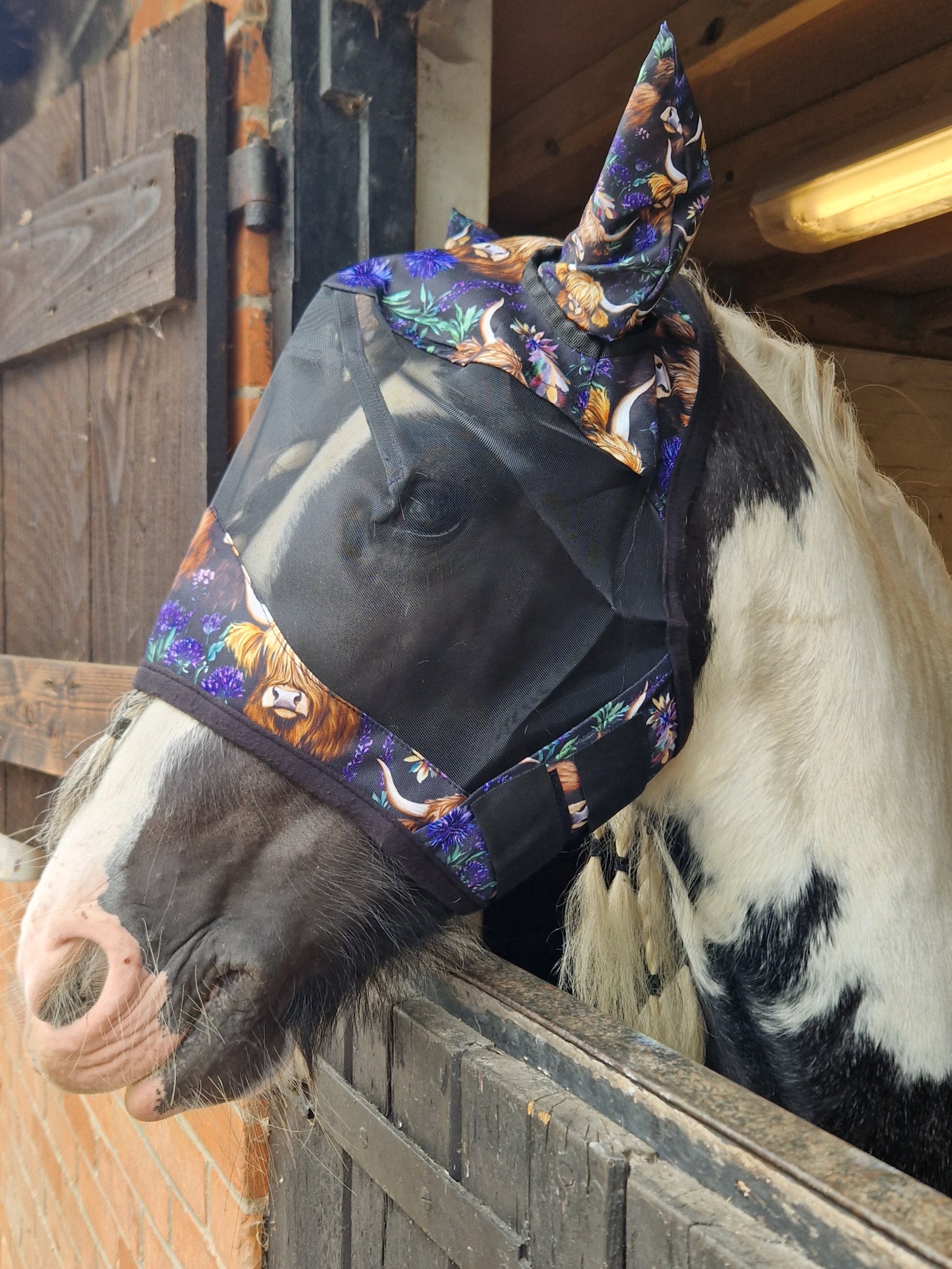 Funky Fit Spring Highland Cows Fly Masks