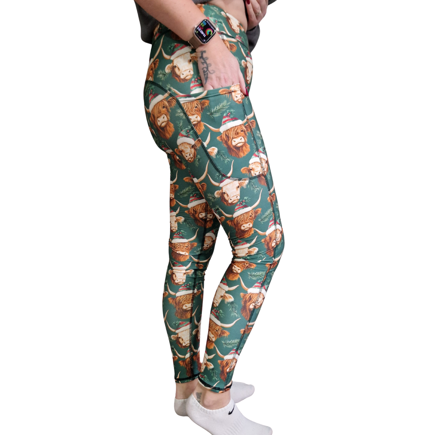 SCULPT Yoga Full Length Leggings - Highland Christmas