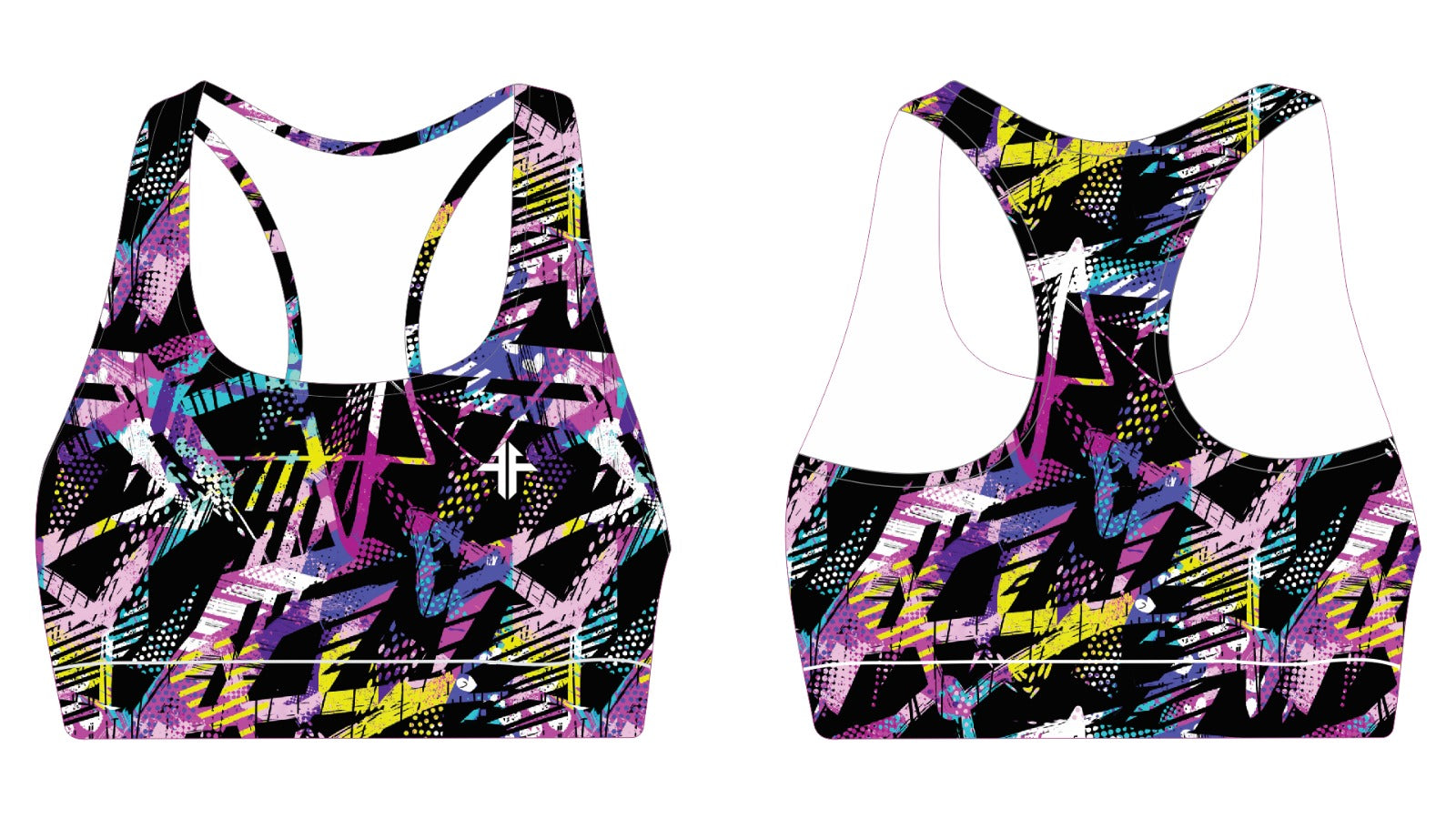 FUNKY fit H.I. Racer Sports Bra - Life in Abstract