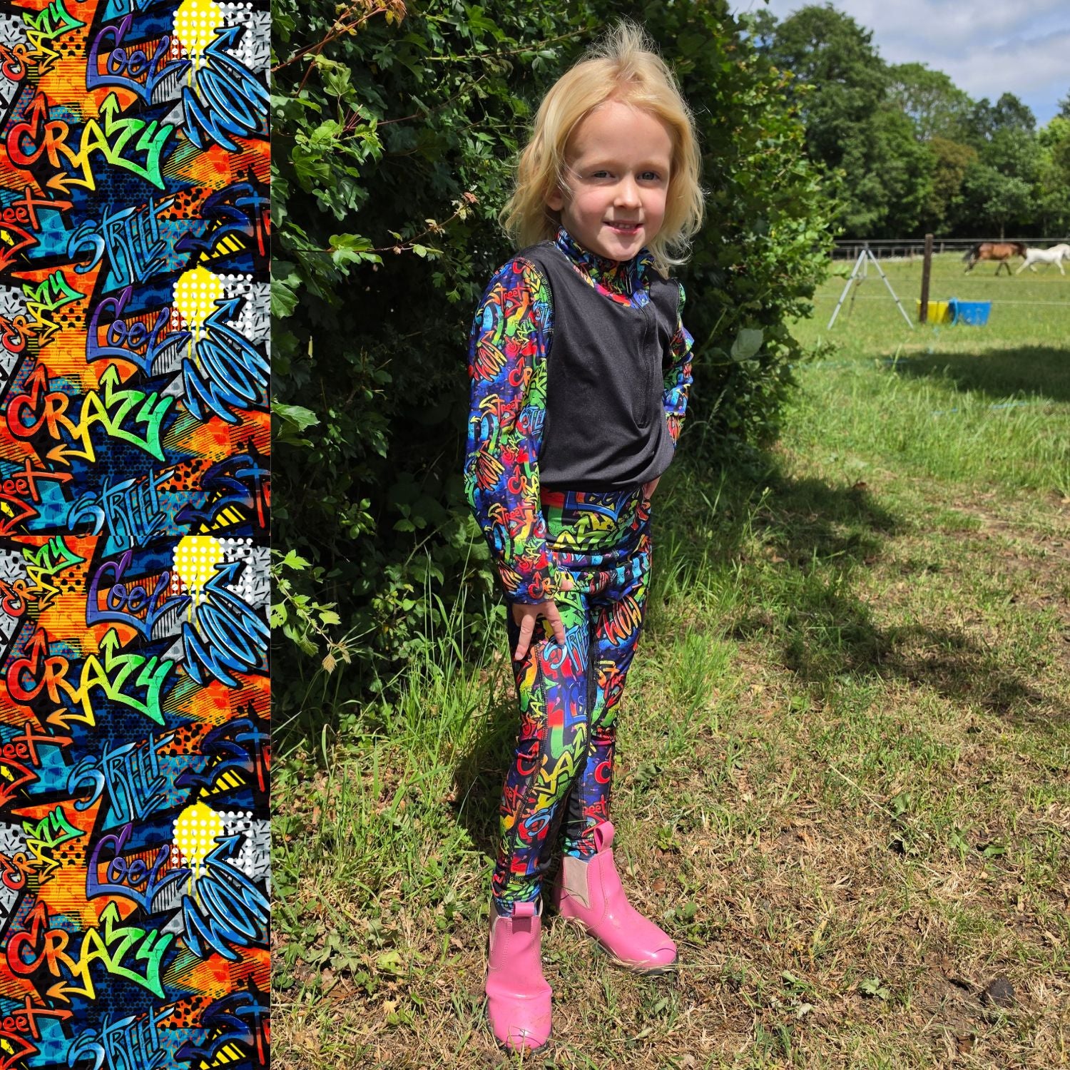 Graffiti Base Layers  Kids Equestrian